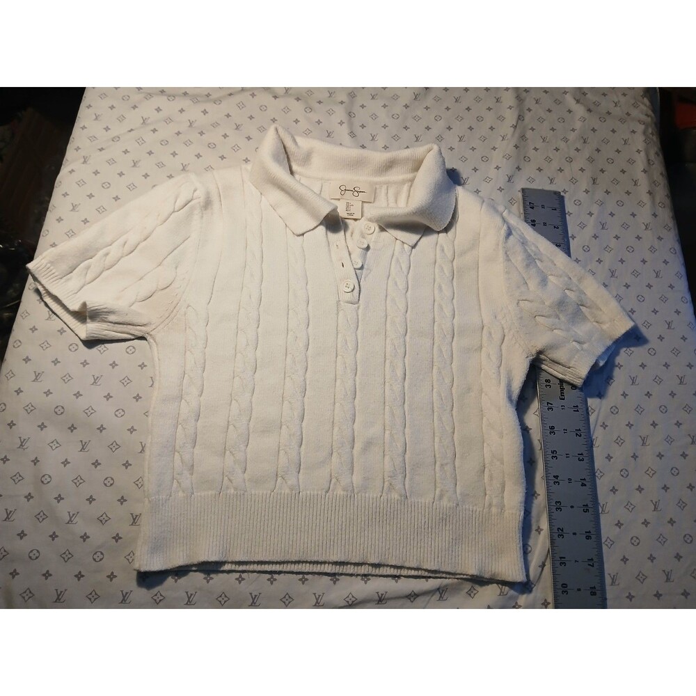 Jessica Simpson Women’s Knit Sweater White L Large Y2K